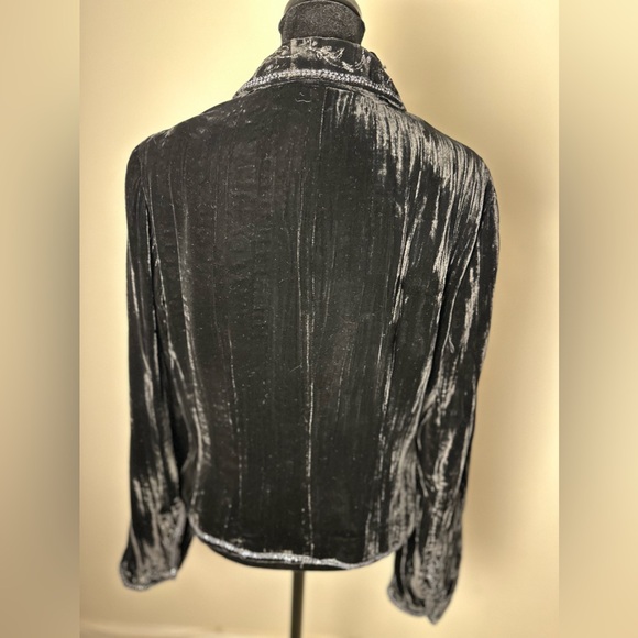 E BY ECI Women’s Sz 8 Artsy Boho Embroidery Burnout Velvet Bead & Sequin Blazer - Picture 5 of 12